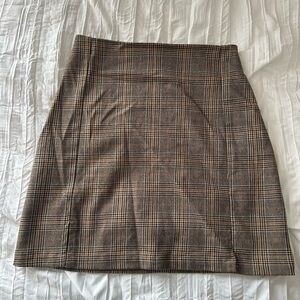 Brandy Melville Plaid Brown Skirt